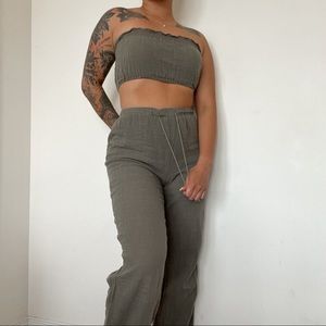 Two piece forest green fashion Nova set